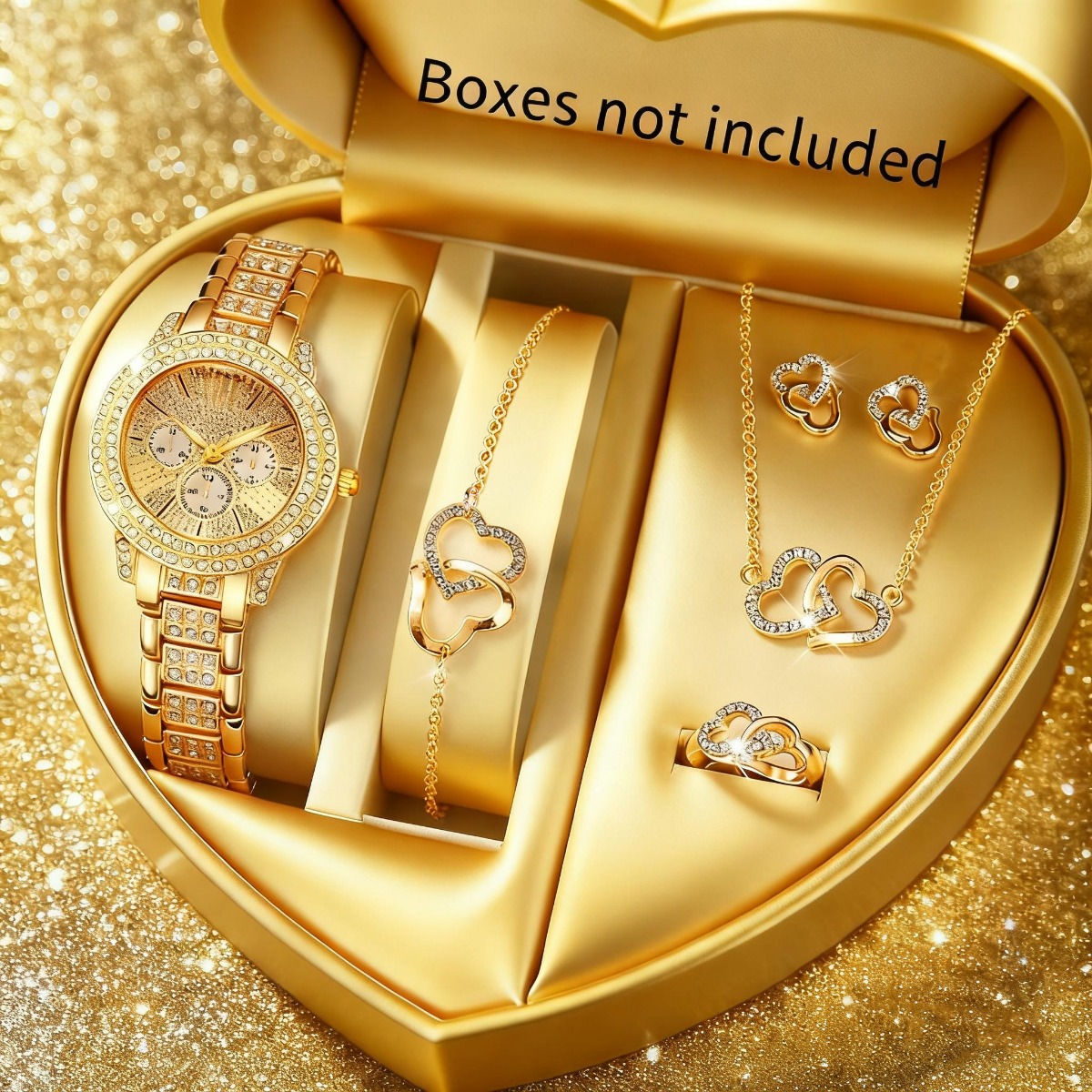 Jewelry Box Watches Bracelets - 6PCS Luxury Rhinestone Women Watch Jewelry