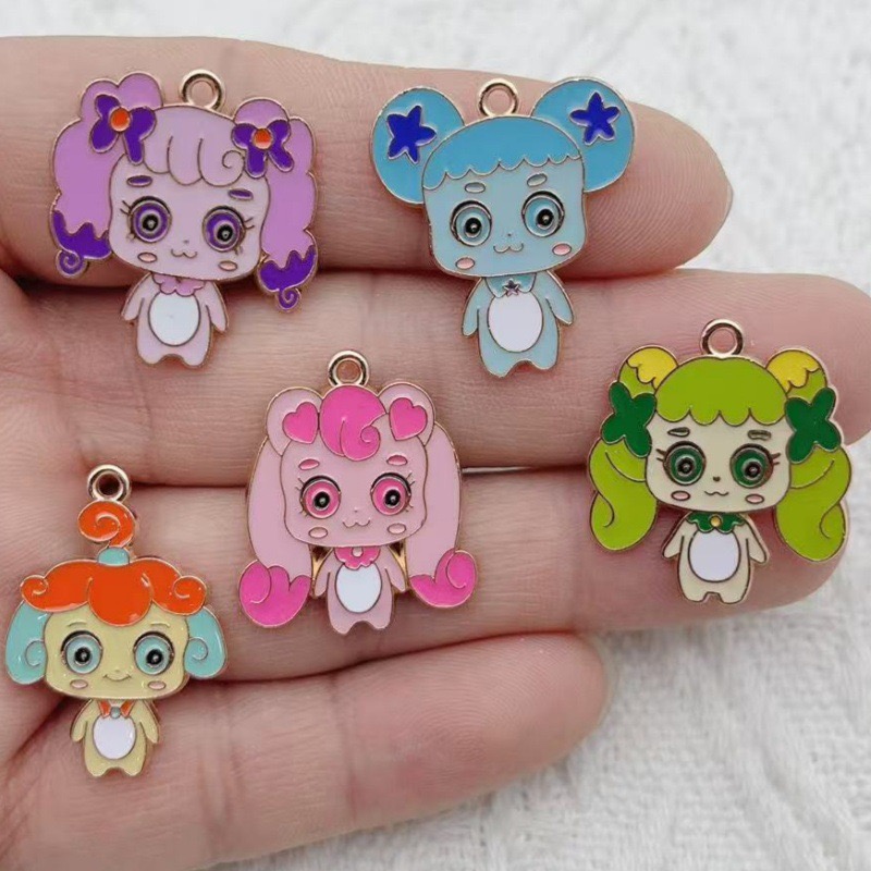 Drop Earrings - 10pcs Cartoon Cute Drip Oil Alloy