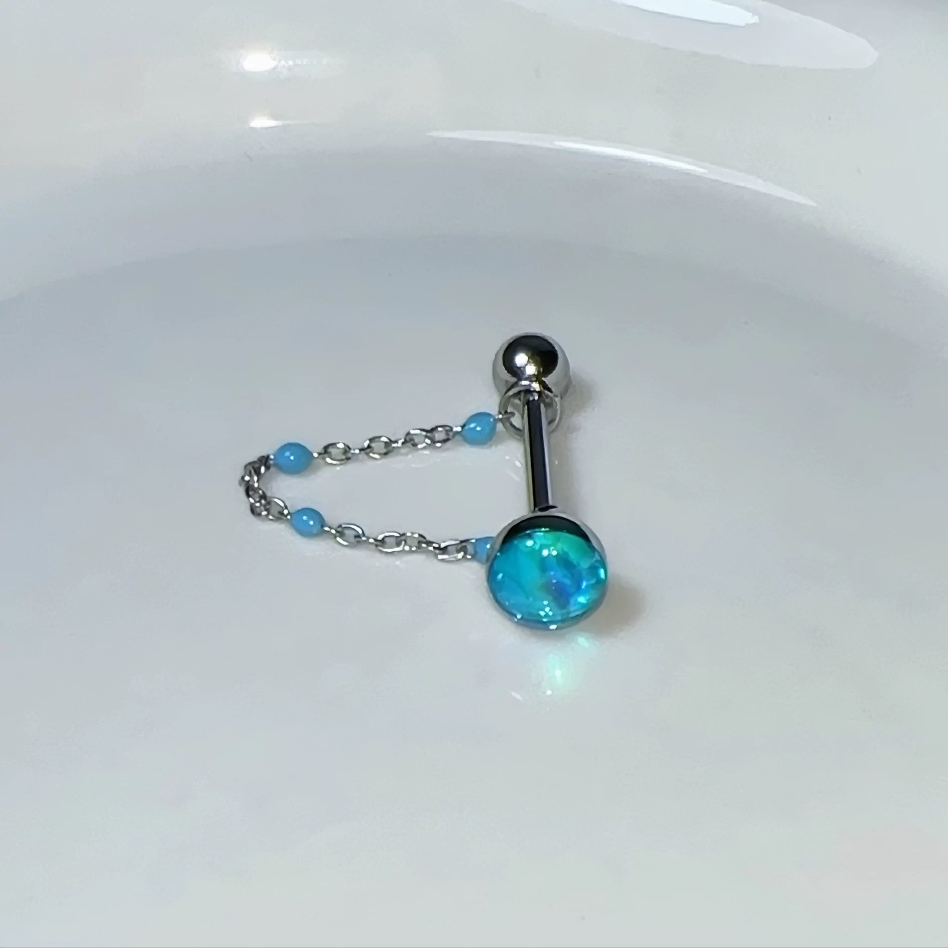 1Pc High-Quality Trendy Blue G - Titanium Steel Ring recension och pris