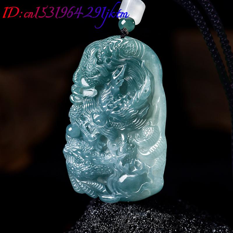 Natural Burmese Jadeite Dragon - Necklace Pendant recension och pris