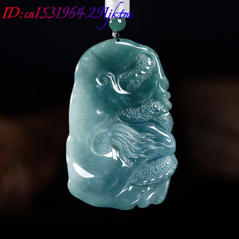 Natural Burmese Jadeite Dragon - Necklace Pendant recension och pris