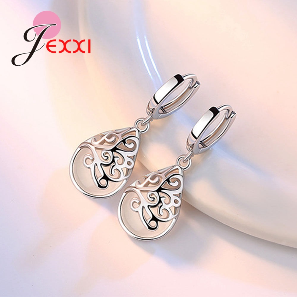 Genuine 925 Sterling Silver Mo - Opal Earrings Dangle recension och pris