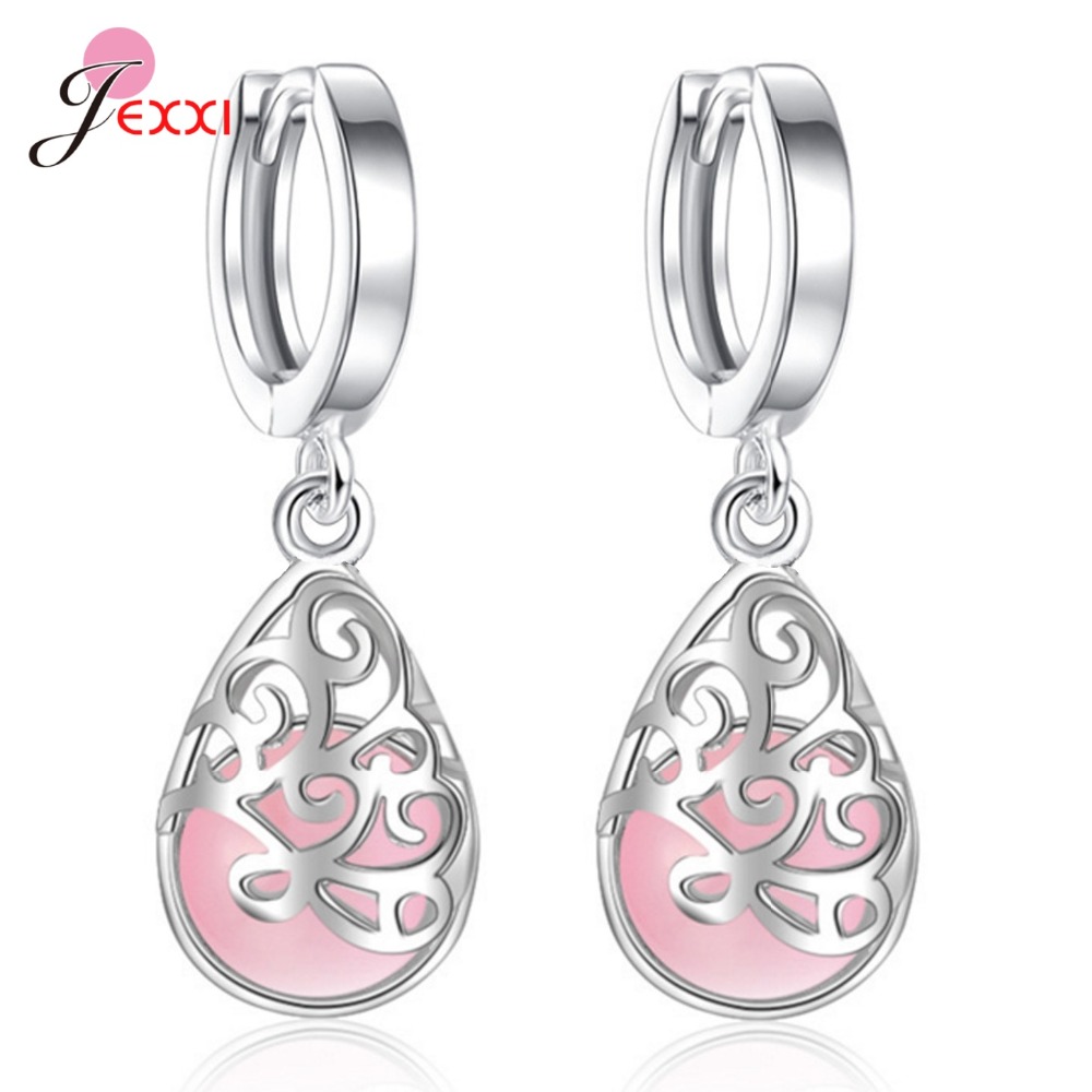 Genuine 925 Sterling Silver Mo - Opal Earrings Dangle recension och pris
