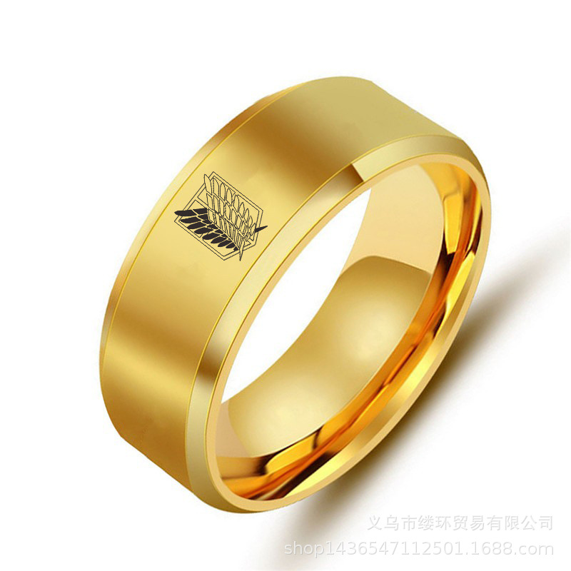 5 colors Attack on Titan Black - Titanium Steel Ring recension och pris