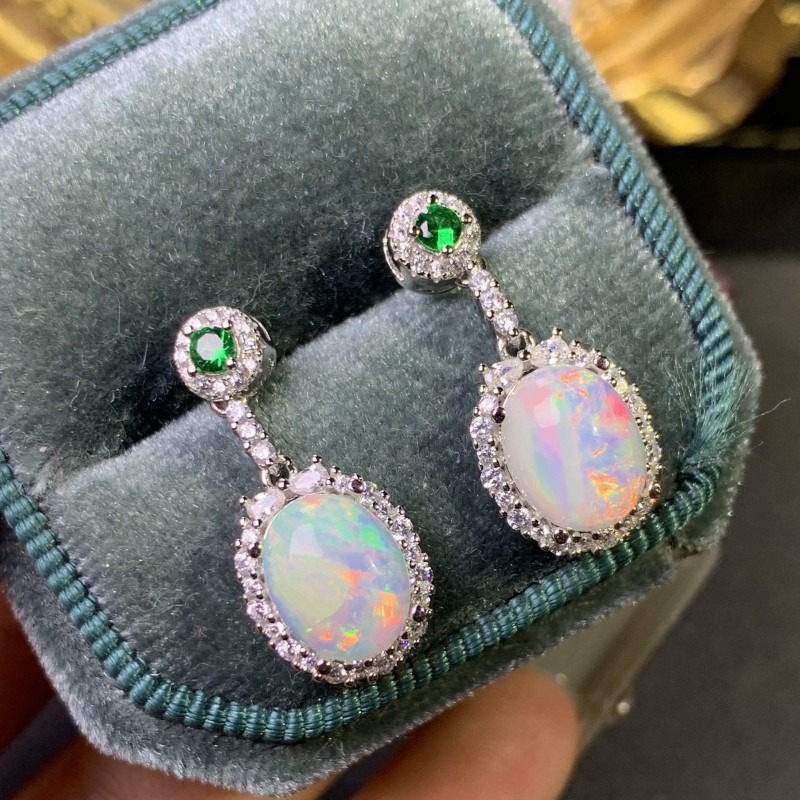 925 Sterling Silver Opal Earri - Opal Earrings Dangle recension och pris