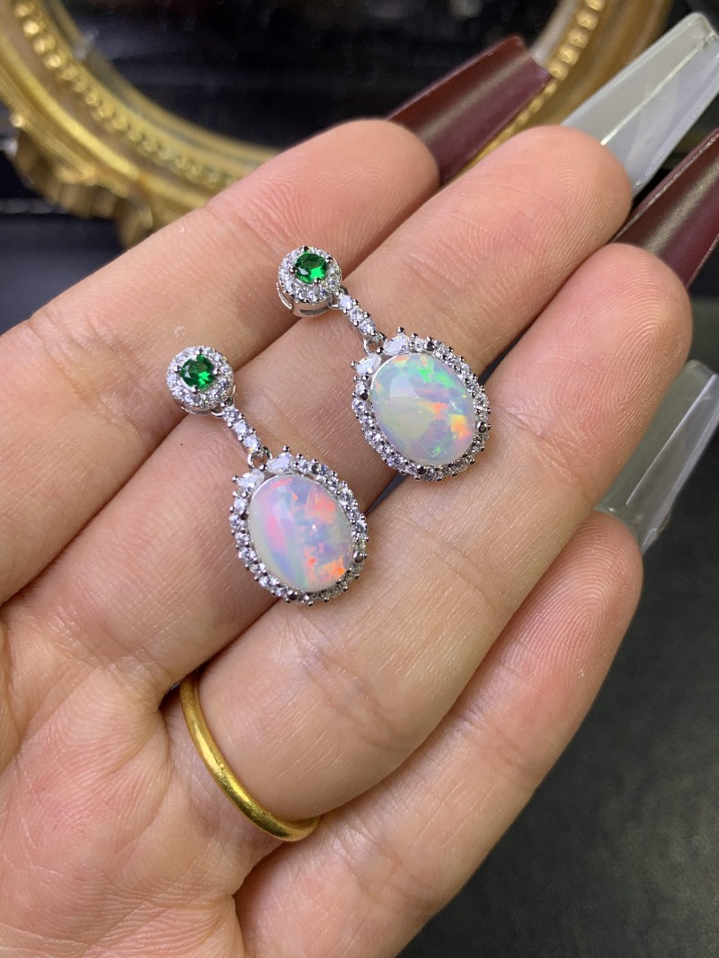 925 Sterling Silver Opal Earri - Opal Earrings Dangle recension och pris