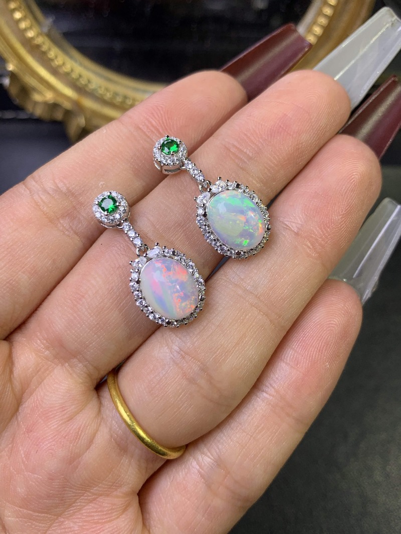925 Sterling Silver Opal Earri - Opal Earrings Dangle recension och pris