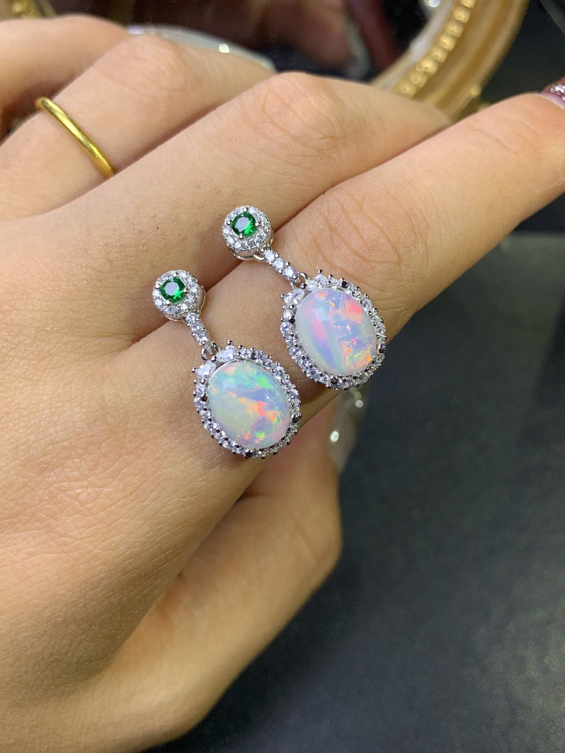 925 Sterling Silver Opal Earri - Opal Earrings Dangle recension och pris