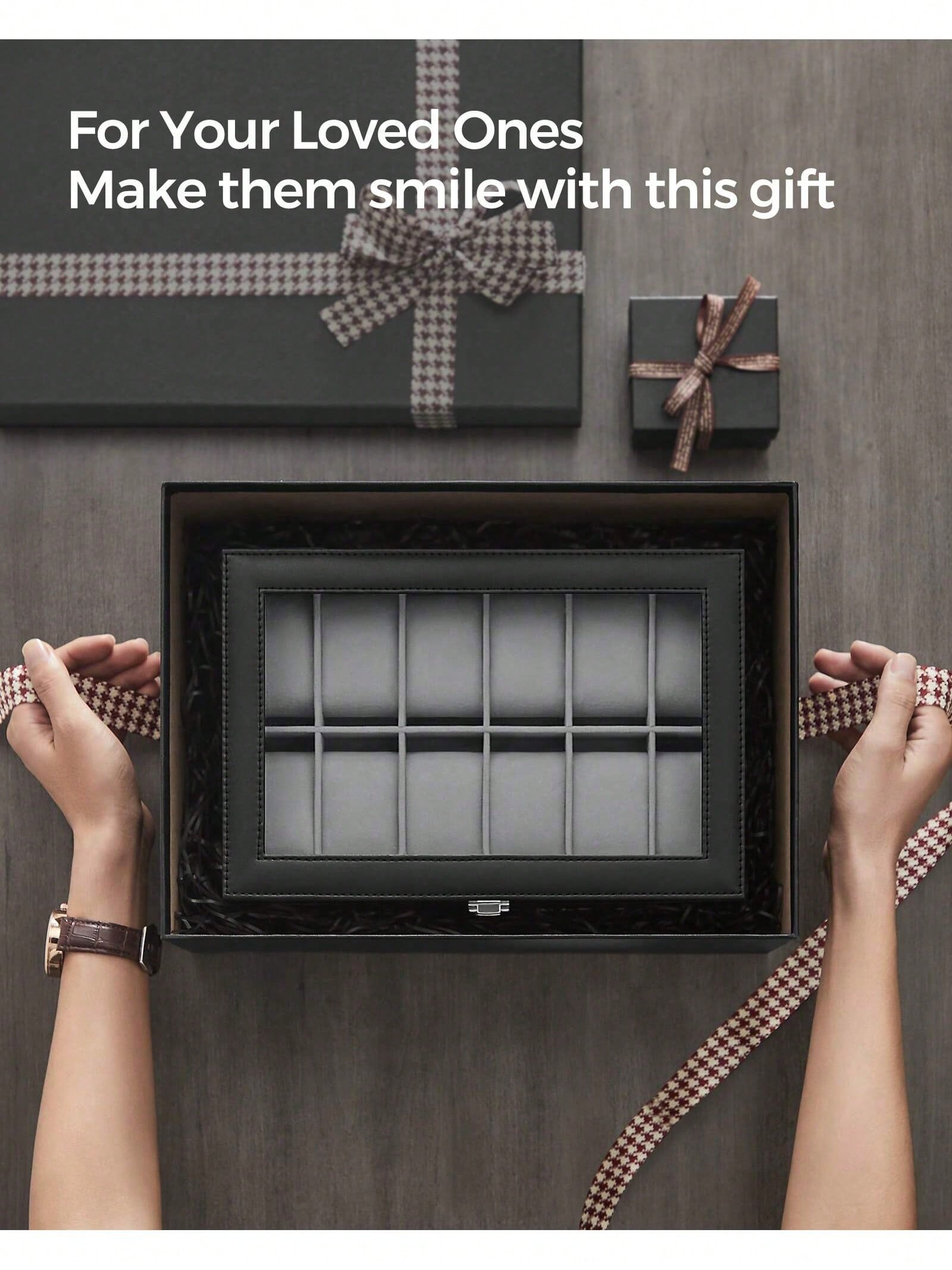 12-Slot Lockable Watch Box wit - Jewelry Watches & Accessories recension och pris