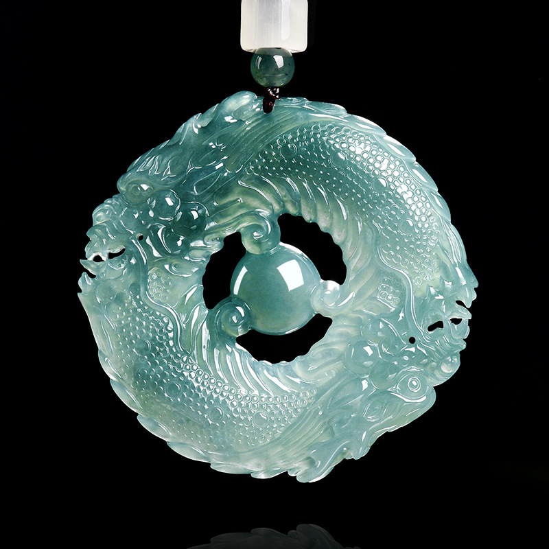 Natural Real Emerald Blue Wate - Necklace Pendant recension och pris