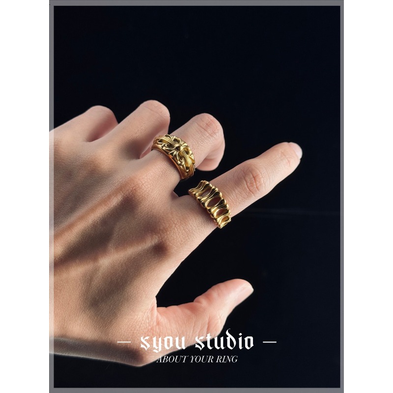 Gold Iris Ring  Gothic Jewelry - Titanium Steel Ring recension och pris