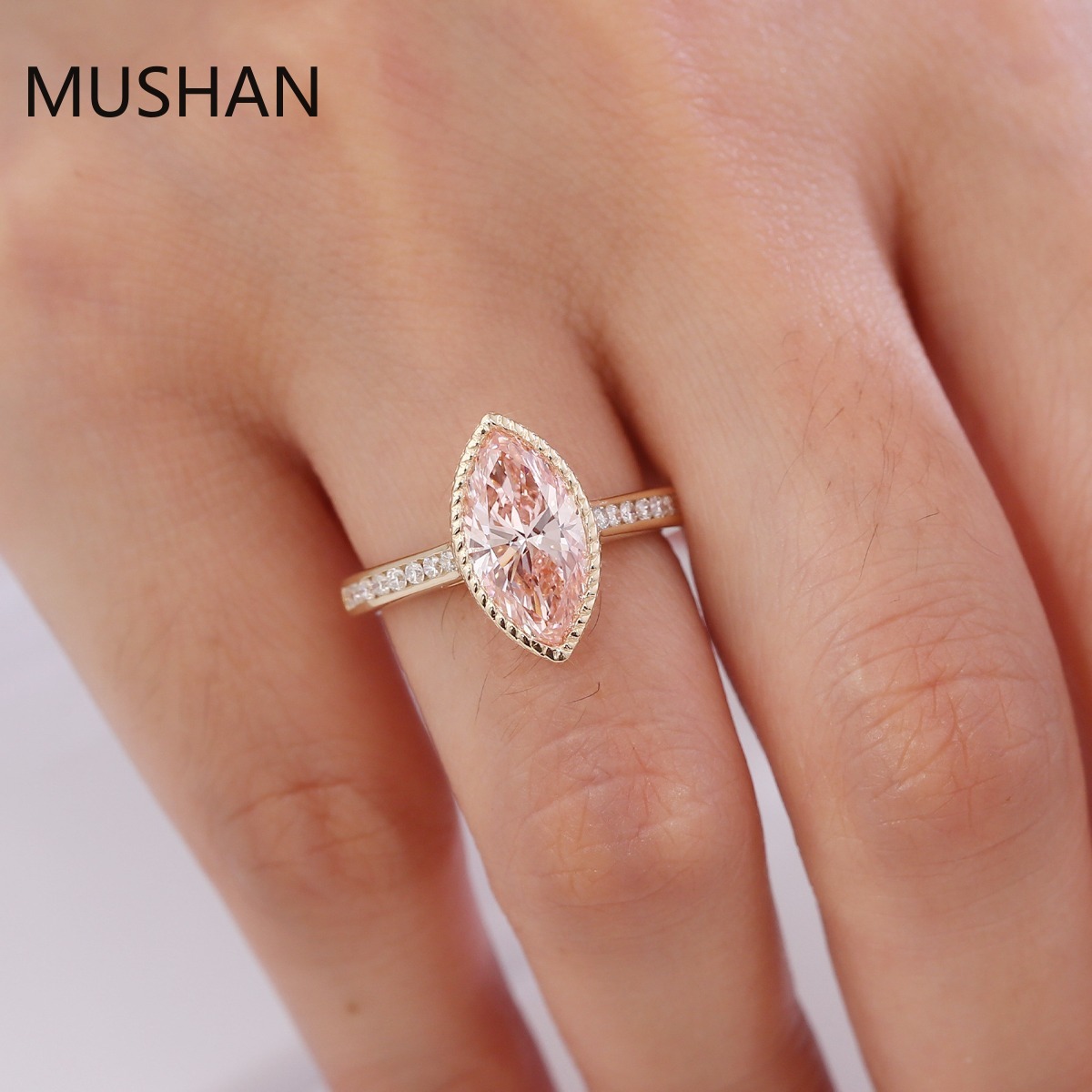 MUSHAN Luxury Custom 14K 18K G - Moissanite Ring recension och pris