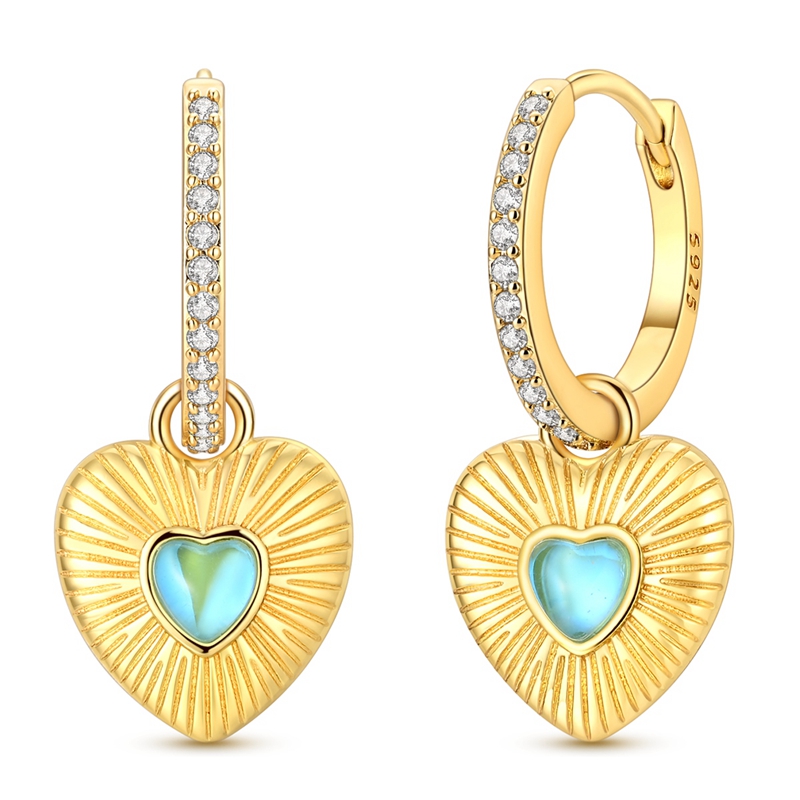 S925 Sterling Silver Heart Dan - Opal Earrings Dangle recension och pris