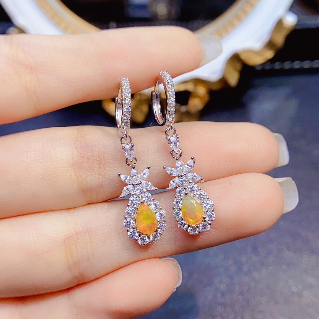 925 Sterling Silver Classical  - Opal Earrings Dangle recension och pris