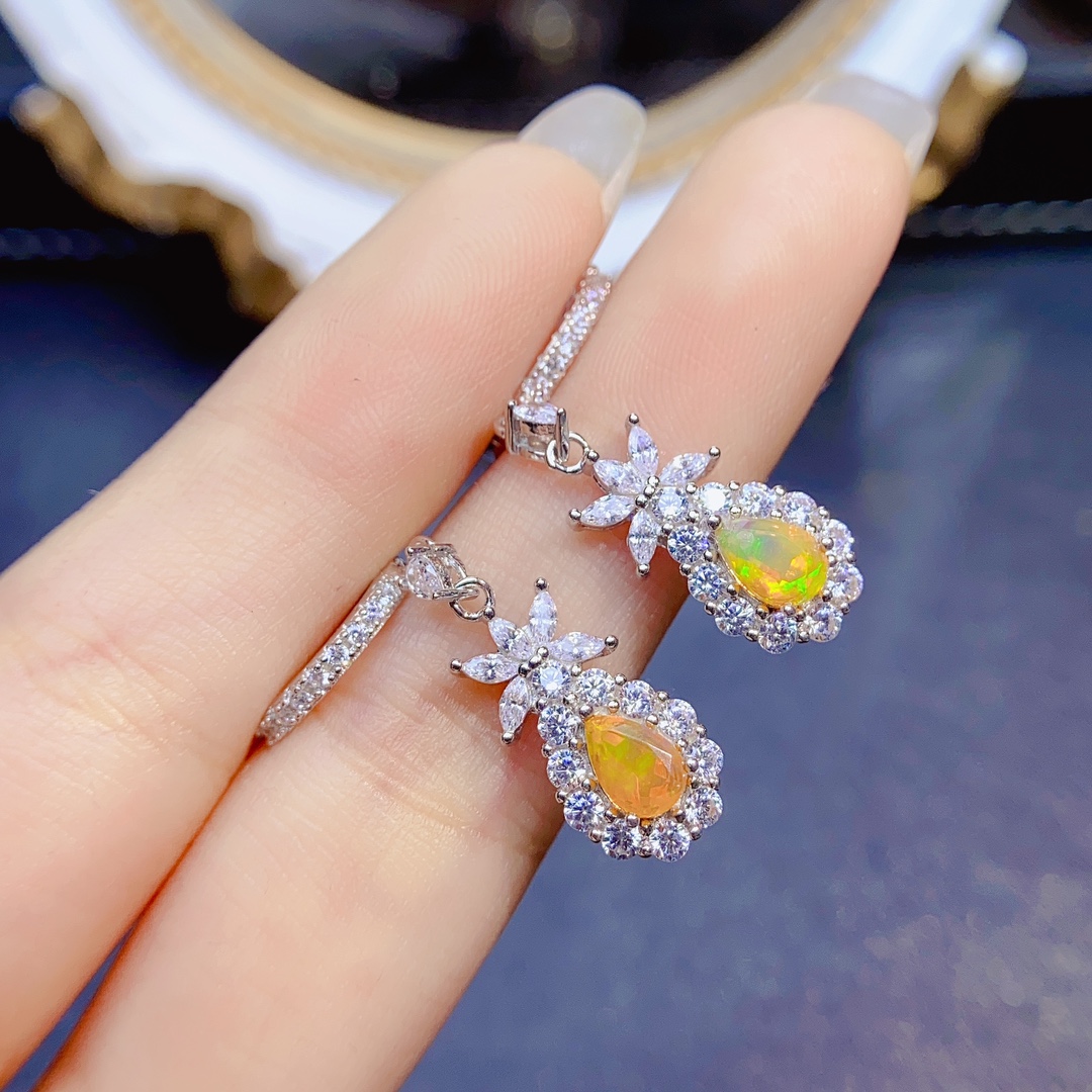 925 Sterling Silver Classical  - Opal Earrings Dangle recension och pris