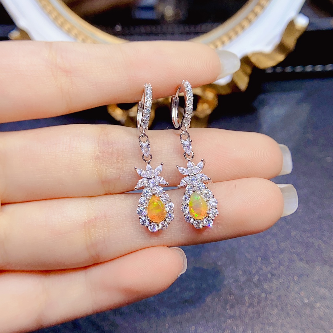 925 Sterling Silver Classical  - Opal Earrings Dangle recension och pris