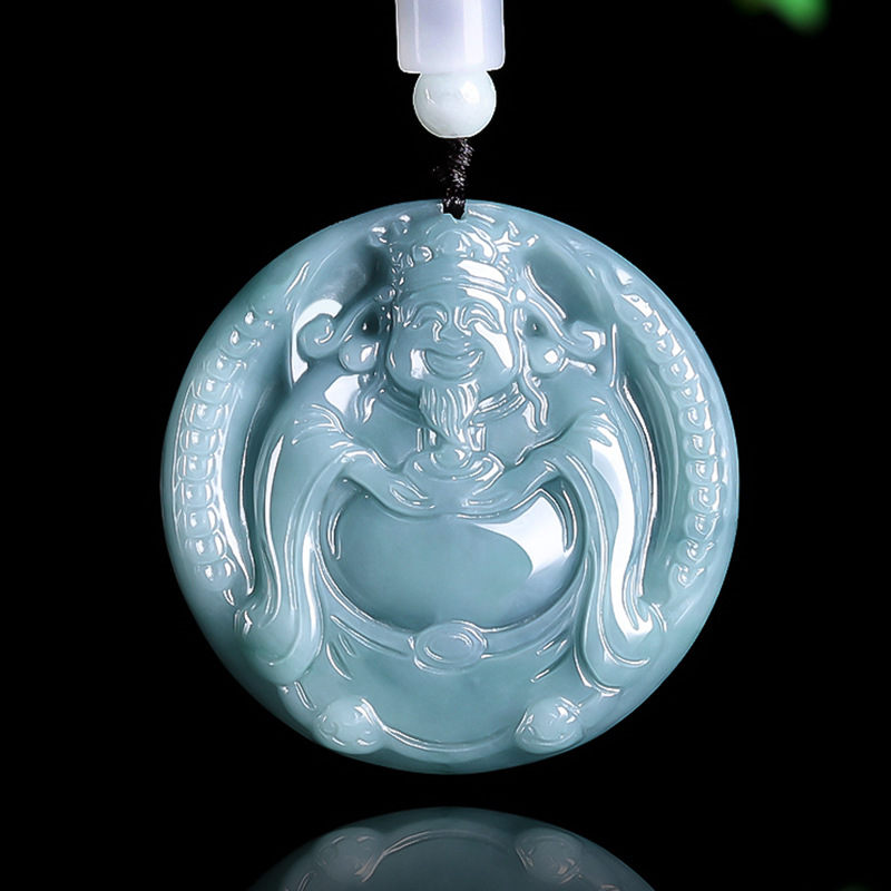 Burmese Jadeite God of Wealth  - Necklace Pendant recension och pris