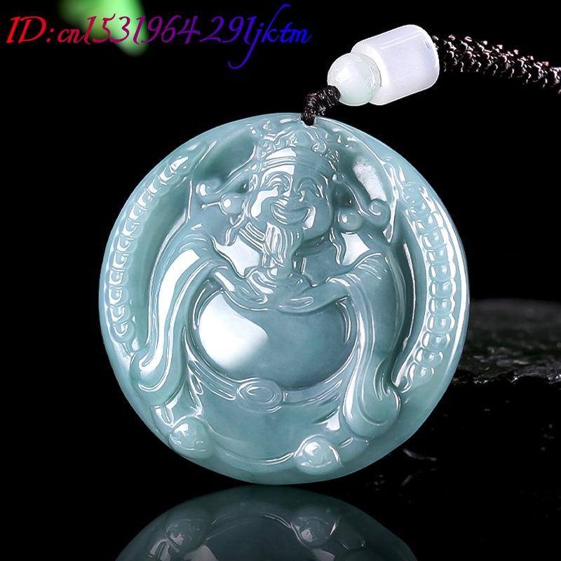 Burmese Jadeite God of Wealth  - Necklace Pendant recension och pris