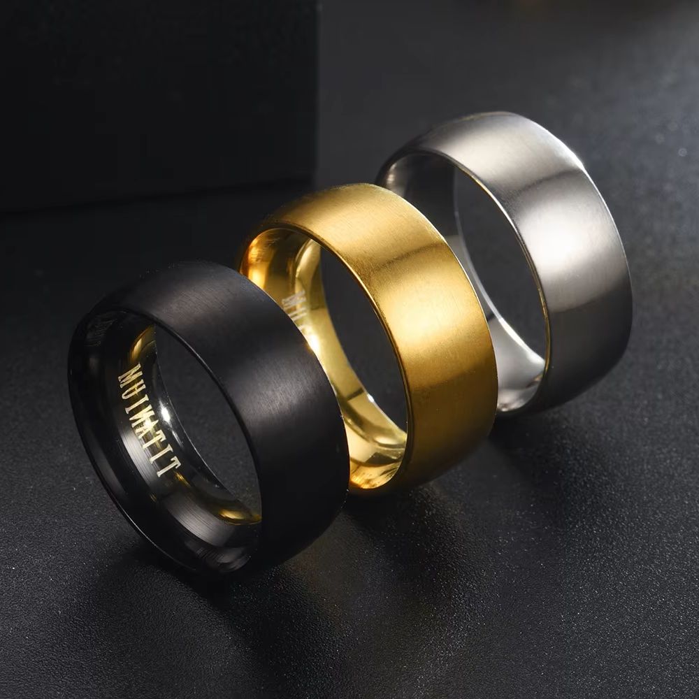 Classic 8mm Black Matte Titani - Titanium Steel Ring recension och pris