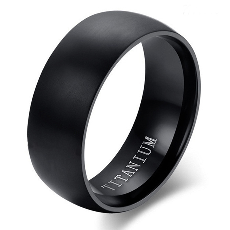 Classic 8mm Black Matte Titani - Titanium Steel Ring recension och pris