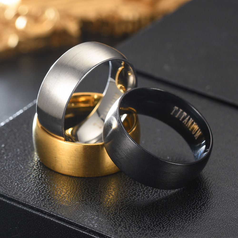 Classic 8mm Black Matte Titani - Titanium Steel Ring recension och pris
