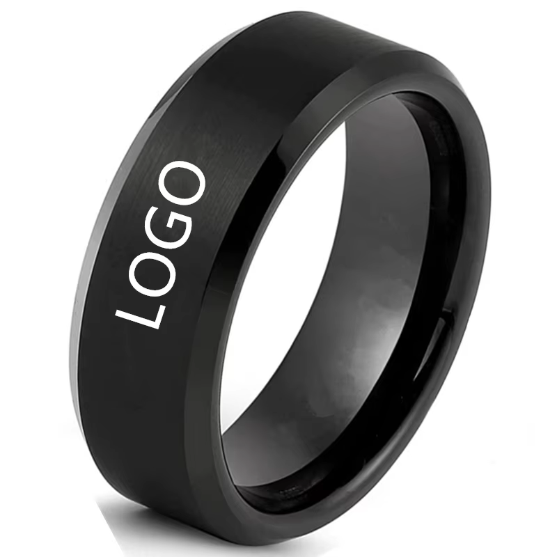 Custom Logo Pattern Mens Ring  - Titanium Steel Ring recension och pris