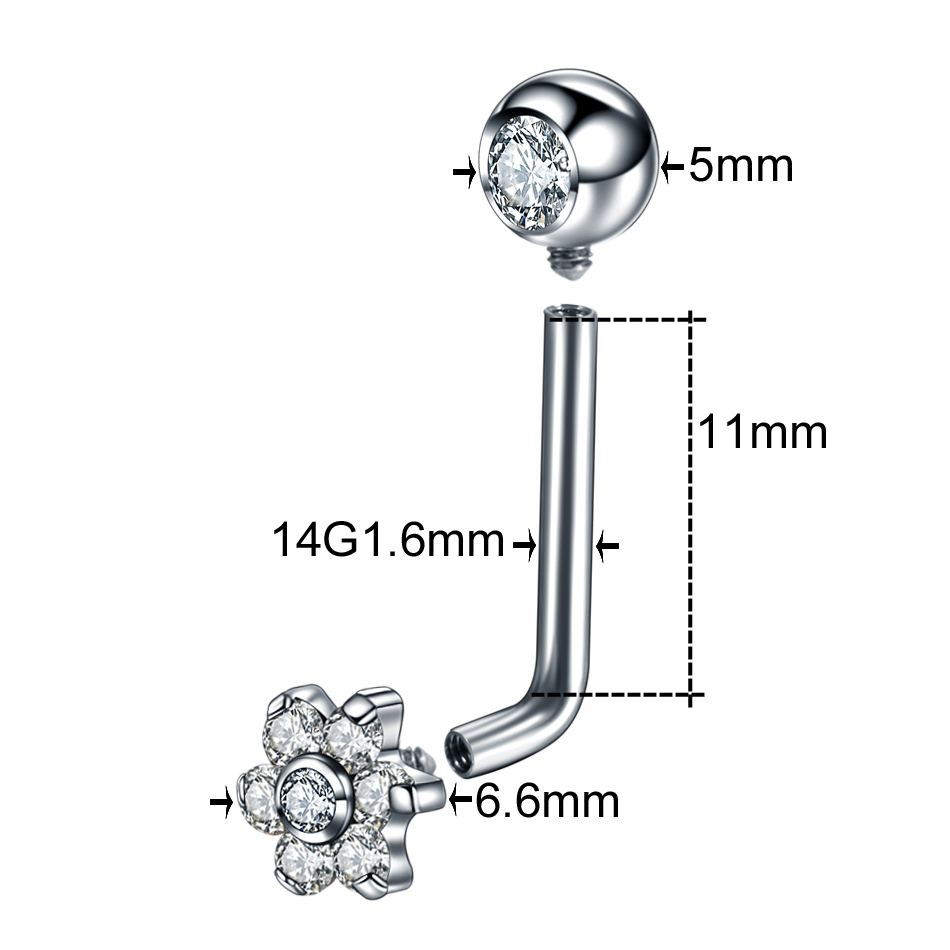 1/5PCS Titanium CZ Crystal Flo - Christina Jewelry & Watches Marguerite Ørestik Forgyldt Sølv recension och pris
