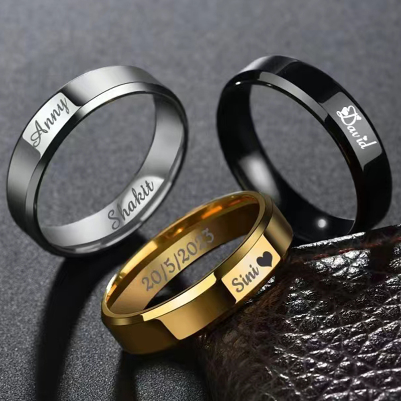 Customized Rings Engraved With - Titanium Steel Ring recension och pris