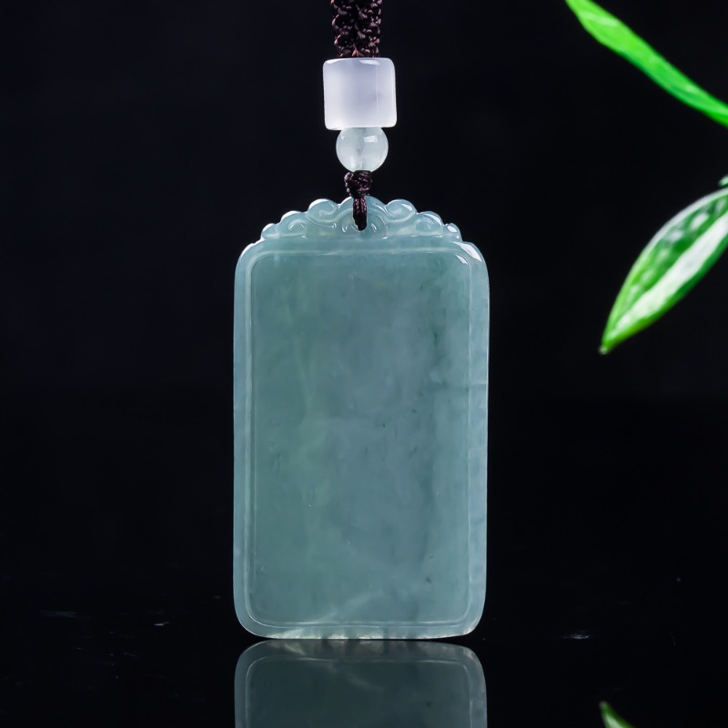 Natural Jade Blue Water Peace  - Necklace Pendant recension och pris