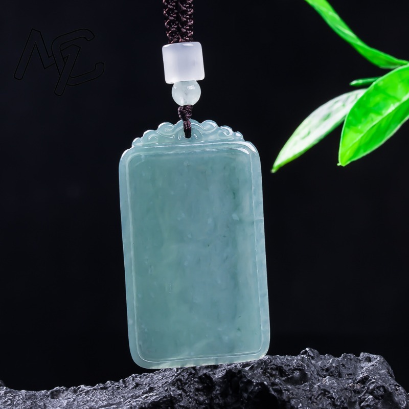 Natural Jade Blue Water Peace  - Necklace Pendant recension och pris