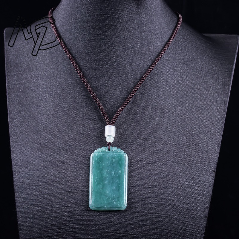 Natural Jade Blue Water Peace  - Necklace Pendant recension och pris