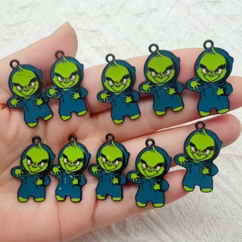 10pcs alloy drip oil cartoon C - Drop Earrings recension och pris