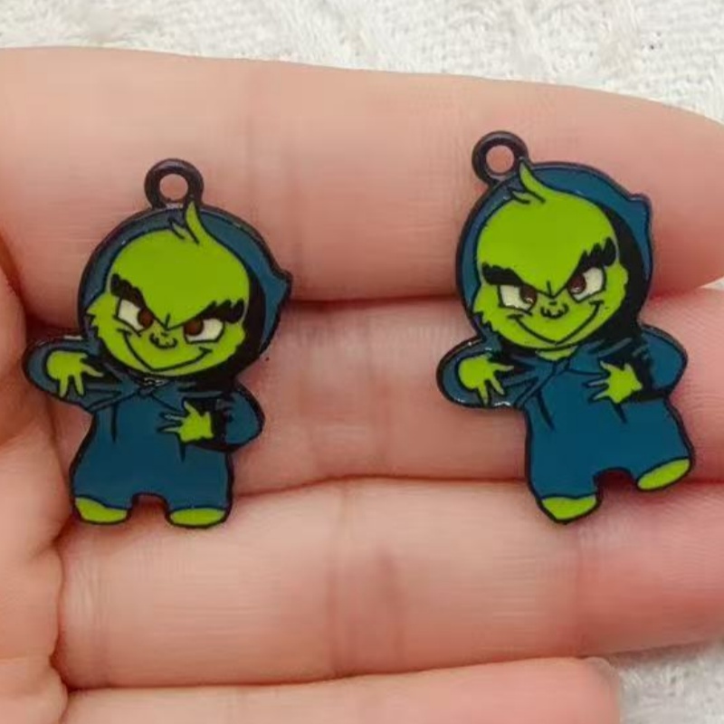 10pcs alloy drip oil cartoon C - Drop Earrings recension och pris