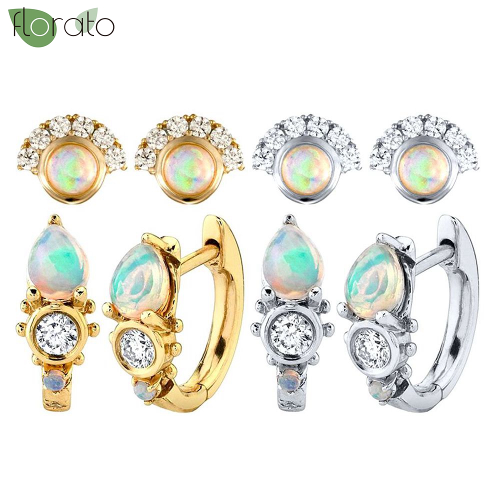 925 Sterling Silver Needle Exq - Opal Earrings Dangle recension och pris