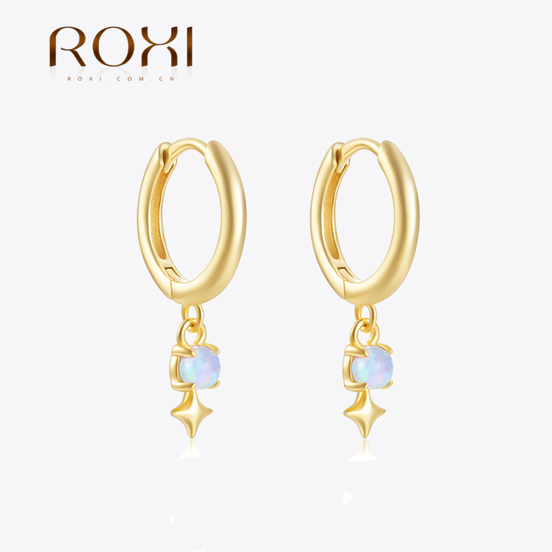 ROXI White Opal Drop Hoop Earr - Opal Earrings Dangle recension och pris