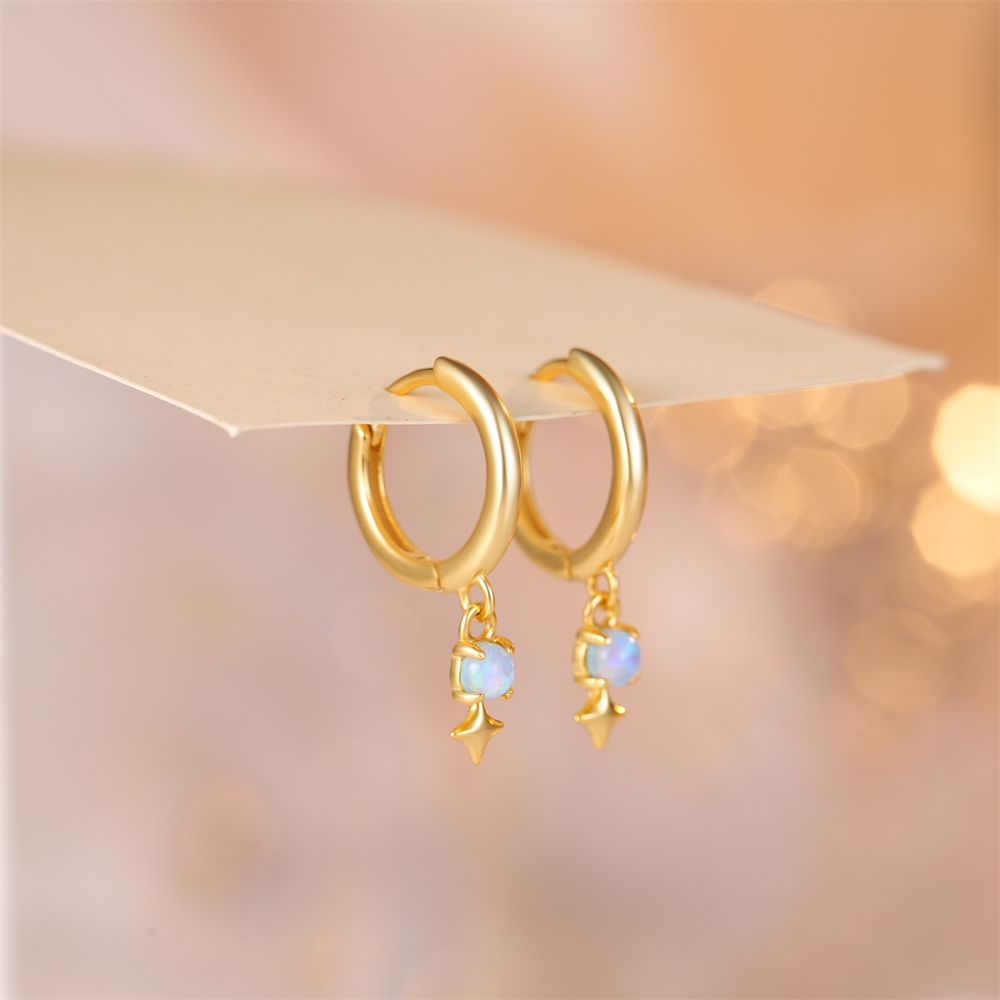 ROXI White Opal Drop Hoop Earr - Opal Earrings Dangle recension och pris