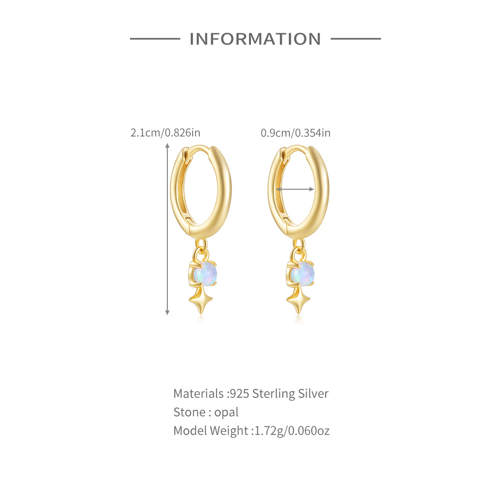 ROXI White Opal Drop Hoop Earr - Opal Earrings Dangle recension och pris