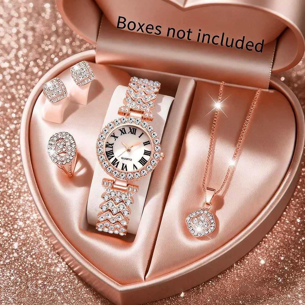 2026 5pcs Elegant Rhinestone W - Jewelry Box Watches Bracelets recension och pris