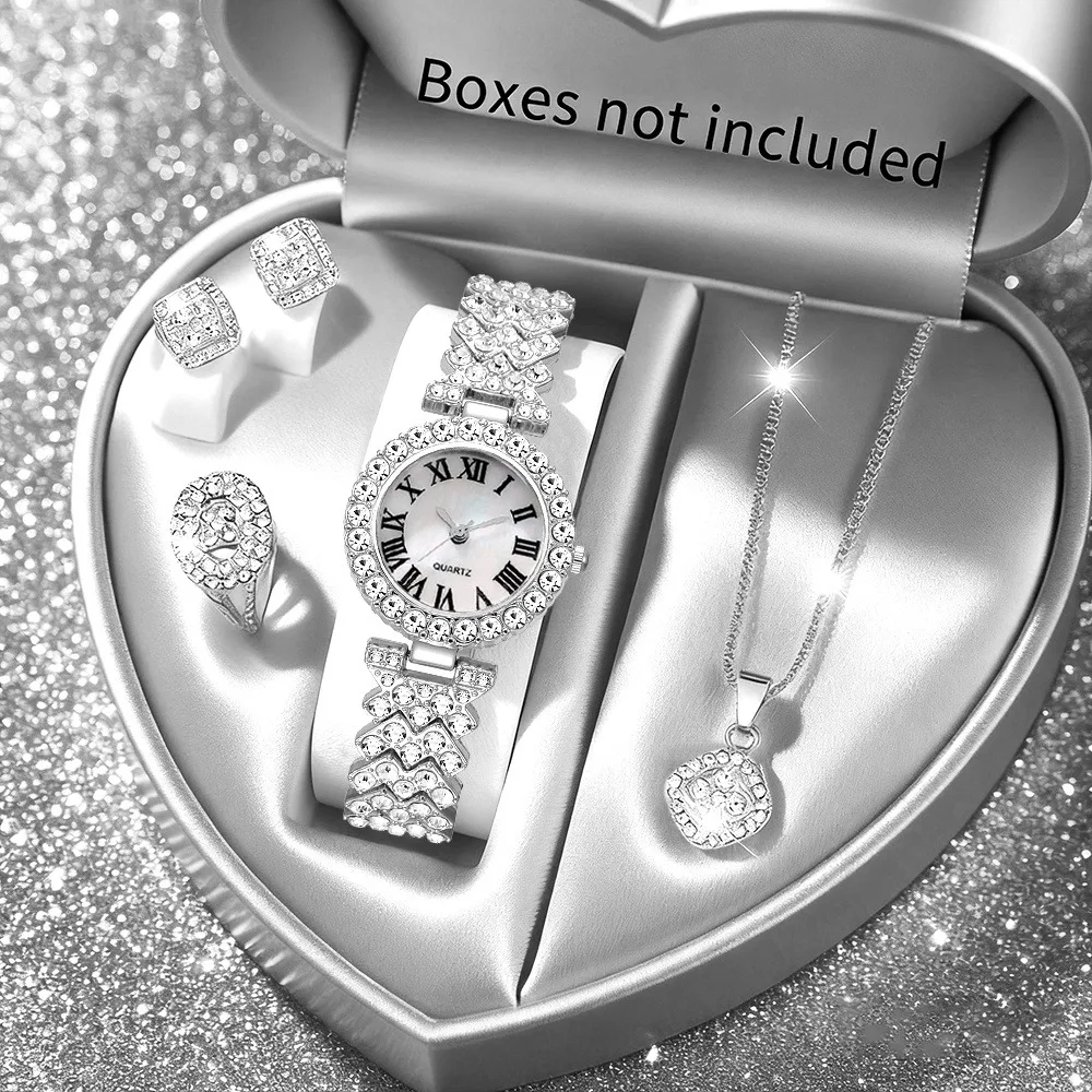 2026 5pcs Elegant Rhinestone W - Jewelry Box Watches Bracelets recension och pris